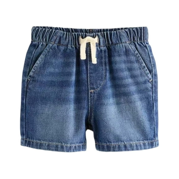 Razzly Boys High Waisted Denim Shorts For Toddler Kids Comfortable Elastic Waistband Casual Summer Outfit Everyday Wear Sporty Clothes for Boys Romper Long Shorts Boys Girls(Blue,2-3 Months)