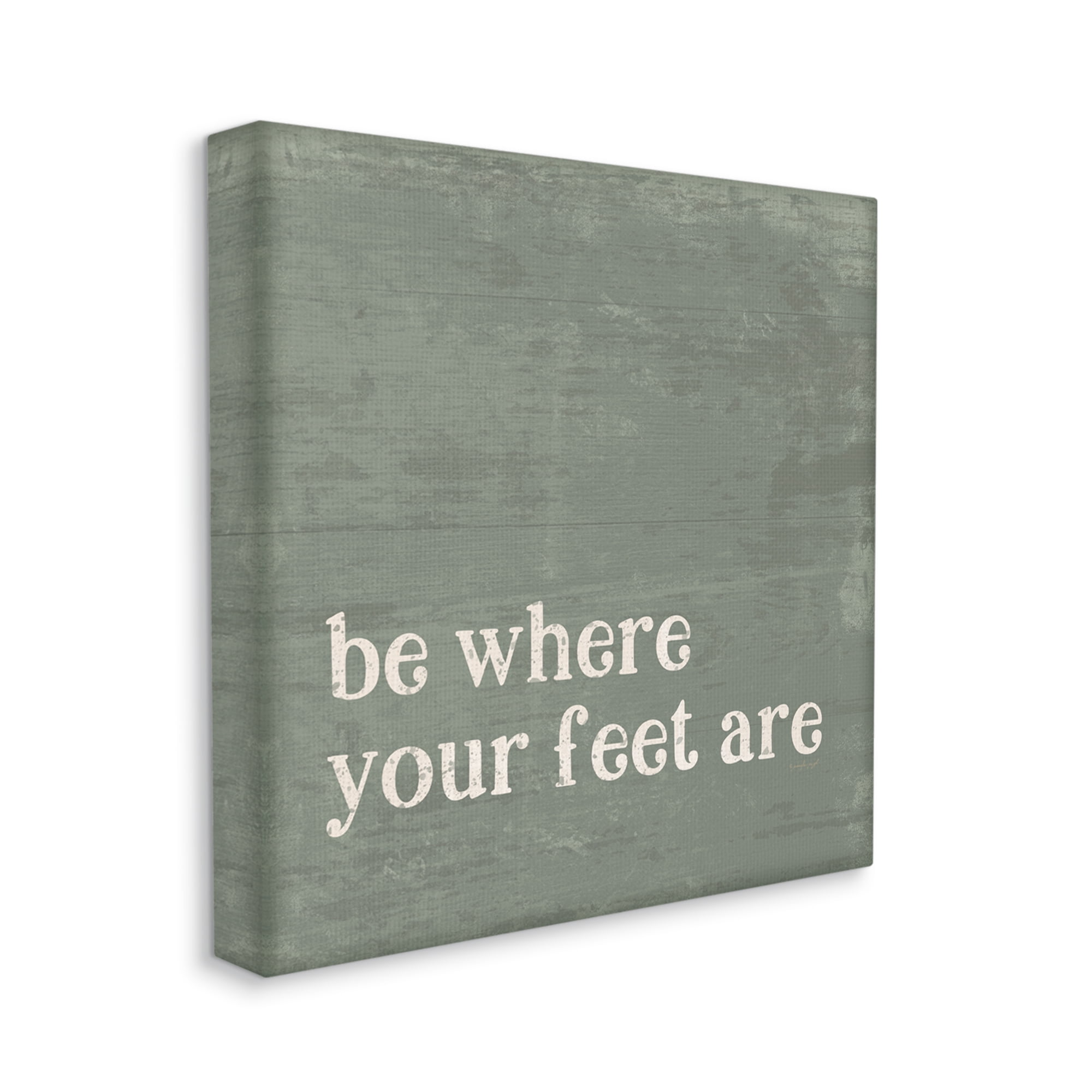 Stupell Industries Stay Grounded Inspiring Rustic Typography Phrase Graphic Art Gallery Wrapped Canvas Print Wall Art, Design by Jennifer Pugh