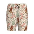 thumbnail image 6 of Daiia Floral Cowboy Boots Mens Woven Stretch Pajama Short,Short Pajama Pants-Medium, 6 of 7