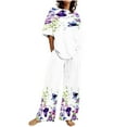 thumbnail image 2 of SELONE Summer Outfits for Women 2 Piece Cotton Linen Set Boyfriend Oversized T Shirts Wide Leg Pants Plus Size Tracksuit Crew Neck Casual Sets Fashion Suits Beach Outfits Plus Size Two Piece Outfits, 2 of 5
