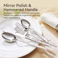 thumbnail image 6 of KINGSTONE 66 Pcs 18/10 Stainless Steel Silverware Set with Serving Utensils for 12, Cutlery Set with Hammered Pattern for Kitchen, Home, Restaurant, Mirror Polished & Dishwasher Safe, 6 of 9