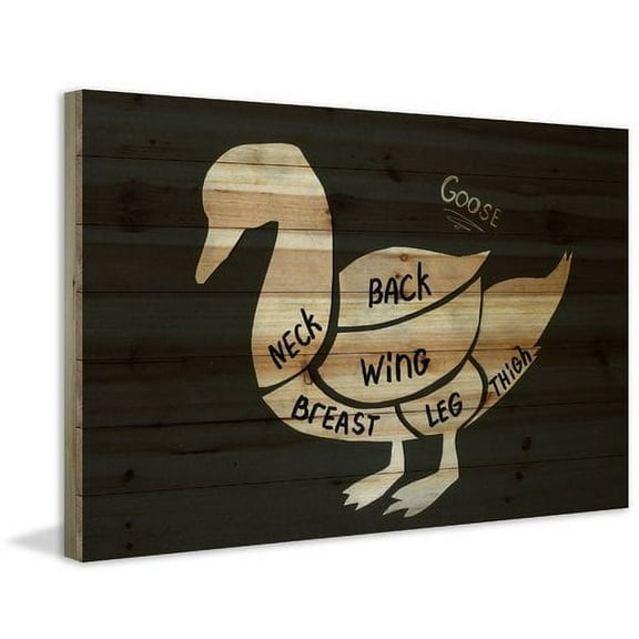 "Goose Formation" Painting Print on Natural Pine Wood