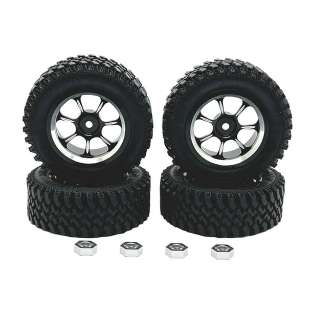 4x Ruedas y neumáticos para coche RC Accesorios de repuesto RC Neumáticos para coche RC Crawler Pieza RC Negro