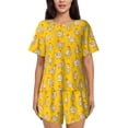 thumbnail image 1 of Balery Funny Chicken Conjunto de Pijama para Mujer con Estampado, Dos Piezas de Manga Corta y Shorts, Ropa de Dormir Suave con Cuello Redondo y Bolsillos-3X-Large, 1 of 6