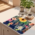 thumbnail image 3 of Spring Flower Dish Drying Mat 18x24 Inch – Colorful Floral Kitchen Counter Mat, Absorbent Microfiber Drying Pad for Dishes, Coffee Bar Decor, 3 of 6