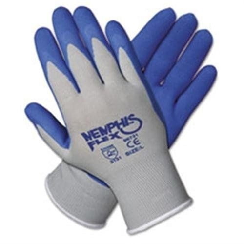 Memphis Flex Seamless Nylon Knit Gloves Medium Blue/Gray Dozen 96731MDZ