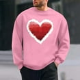 thumbnail image 2 of Feancey Valentine's Day Crewneck Sweatshirts for Men Tie Dye Heart Print Long Sleeve Shirt Loose Fit Casual Fleece Lined Sweatshirt Comfy Pullover Tops Pink M, 2 of 7