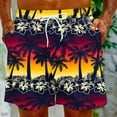 thumbnail image 5 of Virmaxy Men's Palm Tree Printed Beach Shorts Drawstring Fives with Pockets Special Print Beach Casual Trouser Shorts Pants Yellow-A S, 5 of 5