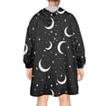 thumbnail image 2 of Wearable Oversized Blanket,Black Moon Star Pattern Wearable Blanket Hoodie for Adults,Cozy Hooded Blankets with Super Pockets,Super Warm Fuzzy Pullover for Women & Men, 2 of 6