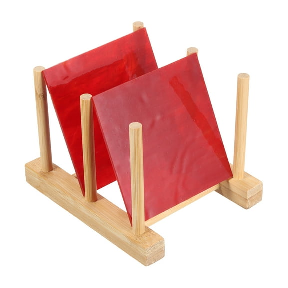 Uxcell 4 x 4 Inch Transparent Stained Glass Sheets, 2 Sheets Art Mosaic Glass Variety Pack Tiles for Crafts Art Projects Supplies, Wine Red