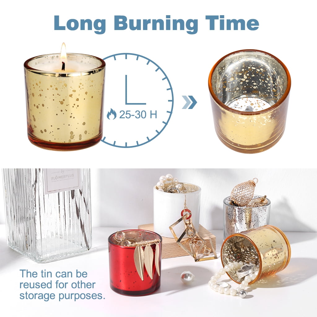 LANGRIA Set of 4 Scented Candles in Glass Made of Organic 100% Soy Wax with 2.4 inches Diameter and Burning Time 25-30 Hours, for Aromatherapy - Lotus/Rose/Lilac/Ocean Fragrances Gift Set