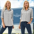 thumbnail image 4 of POENTAB Women Long Sleeve Casual Shirts Button Down Quick Dry Hiking Fishing Gardening Shirt UPF 50+ UV Sun Protection Summer Fall Tops, 4 of 8