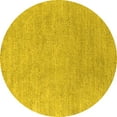thumbnail image 1 of Ahgly Company Machine Washable Indoor Round Oriental Yellow Industrial Area Rugs, 6' Round, 1 of 4