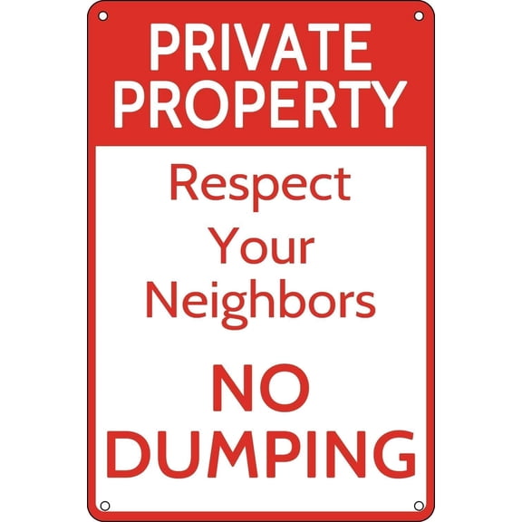 Vintage Retro Funny No Dumping Metal Tin Sign 8"x12", Durable Decorative, For Garden Wall Home Farm Yard Front Door Indoor Outdoor