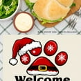 thumbnail image 5 of JOOCAR Christmas Santa Paw Print Welcome Linen Table Mats Set of 4 for Home Kitchen Table Decor 12x18 inch, 5 of 5