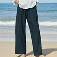 thumbnail image 5 of YLHFASHION Cotton Linen Wide Leg Pants Women's Summer Thin High Waisted Slim Casual Pants, 5 of 5