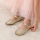 thumbnail image 2 of Zapatos planos DREAM PAIRS ANGEL-66-1 para niñas pequeñas con pedrería dorada, 2 of 7