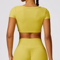 thumbnail image 3 of Top deportivo para mujer, Top corto de Yoga Sexy, Top de manga corta para Fitness, camiseta de entrenamiento con aumento, Tops, ropa de gimnasio, ropa deportiva para correr, 3 of 5