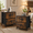 2 Drawer - Rustic Brown - 2PCS, variant on ROSVOVO Nightstand with 2 Storage Drawers, 20" Height End Table Small Bed Side Furniture, Wooden Top Fabric Cabinet Kids Night Stand Mini Dresser for Bedroom, Closet, Entryway, College Dorm