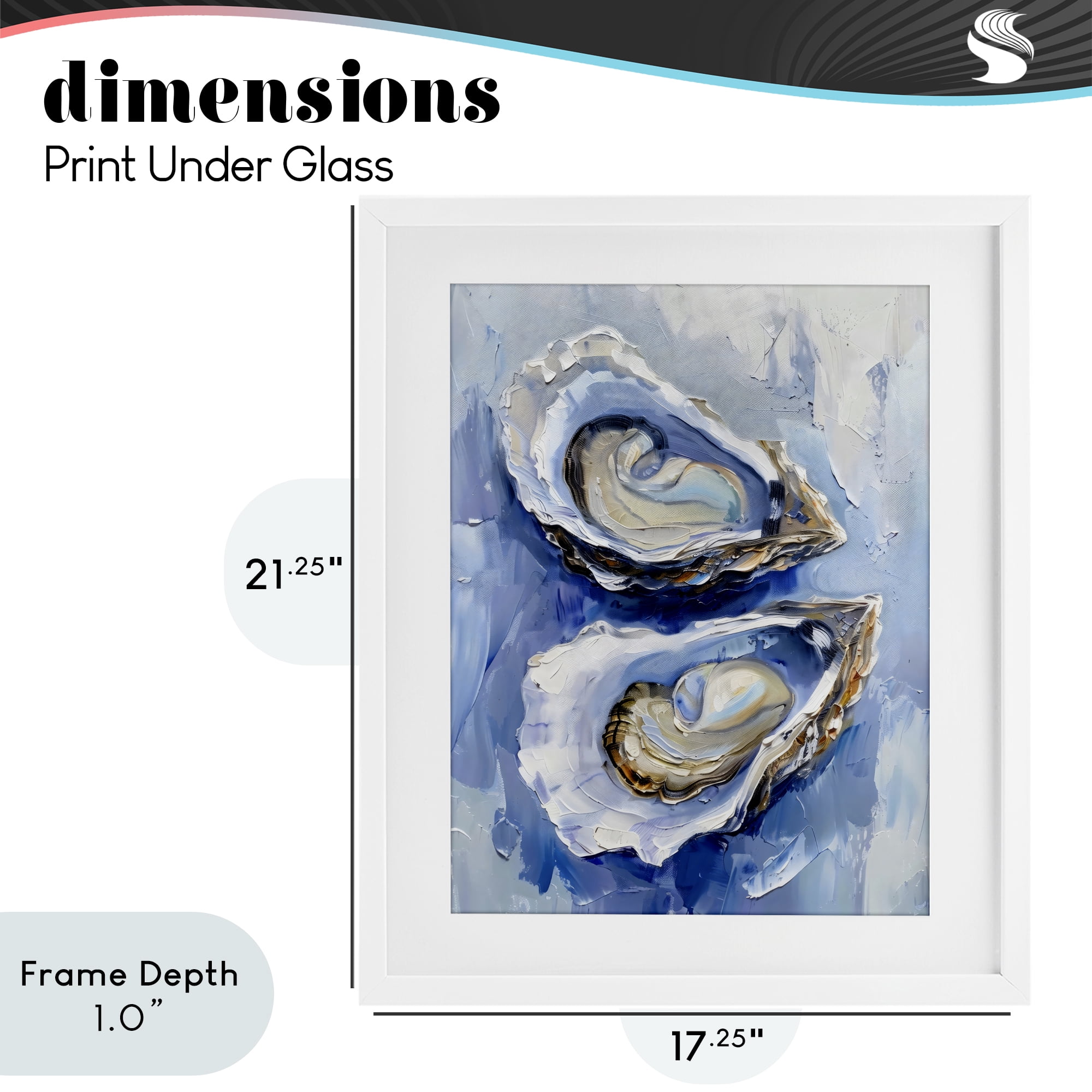 Stupell Industries Oysters On The Half Shell White Framed Print Under Glass, design by Creative Studio