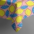thumbnail image 5 of Yellow Lemon Fruit Leaves Pink Pattern Square Tablecloth,Waterproof Square Table Cover,Wipeable Spillproof Washable Table Cover for Home Kitchen Party Decor 42"X42"(107x107cm), 5 of 6