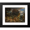 thumbnail image 2 of Pieter Mulier the Elder 24x19 Black Modern Framed Museum Art Print Titled - Pan and Syrinx in a River Landscape (1700), 2 of 5