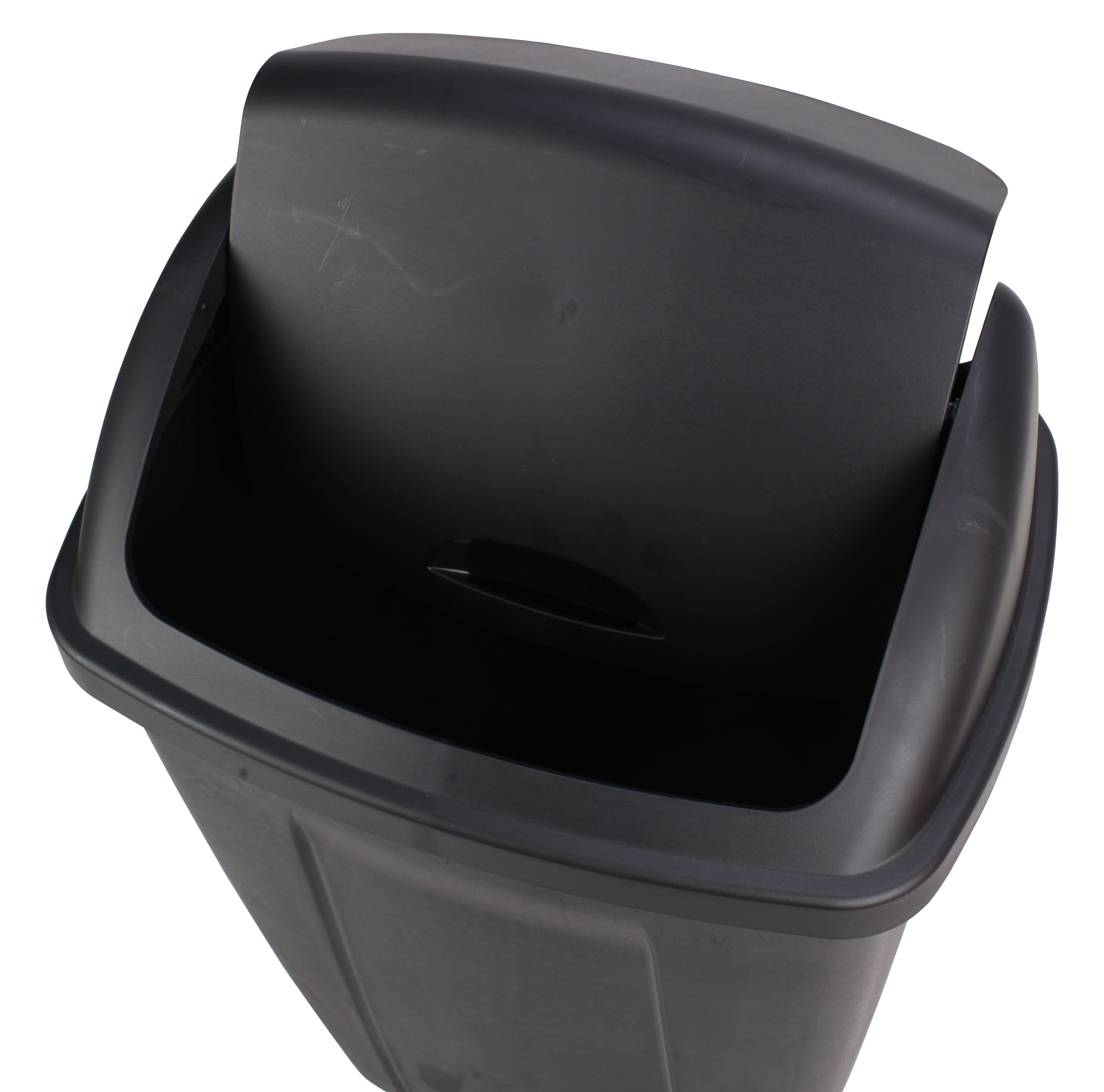 Swing Top Trash Can. 50 L/13 gal. (Black and Grey)