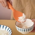thumbnail image 2 of Farfi Rice Shovel Multifunctional Non-Stick Long Handle Plastic Spoon with Bump Design Tableware Food Grade Standing Rice Spoon Cooker Spatula Kitchen Accessories (Orange), 2 of 13