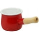 thumbnail image 1 of Cacerola para leche esmaltada, mini cacerola esmaltada con calentador de mantequilla y utensilios de cocina pequeños, con mangos de madera, muy adecuada para calentar líquidos más pequeños, 1 of 7