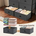 thumbnail image 5 of Dresser for Bedroom with 12 Drawers Tall Dressers for Bedroom Fabric Dressers & Chest of Drawers with Sturdy Metal Frame, Wood Top, for Females, Closet, 40.6" W x 11.8" D x 44.5" H (Dark Grey), 5 of 18