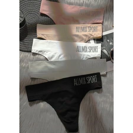 Ukumplol Panties for Women s Underwear Striped M-xl Thong Sports Waist Women s Plus Size Panties Womens Panties White XL