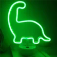 thumbnail image 1 of Luz nocturna de neón con forma de dinosaurio con lámpara verde USB y batería de alimentación, 1 of 5