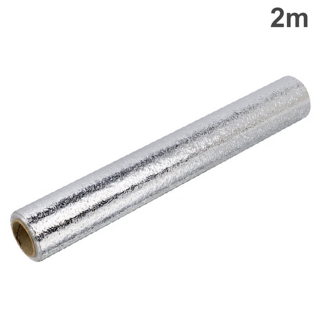 Etiqueta impermeable a prueba de agua Bearachild papel tapiz autoadhesivo de papel de aluminio 0.4x2m Plata