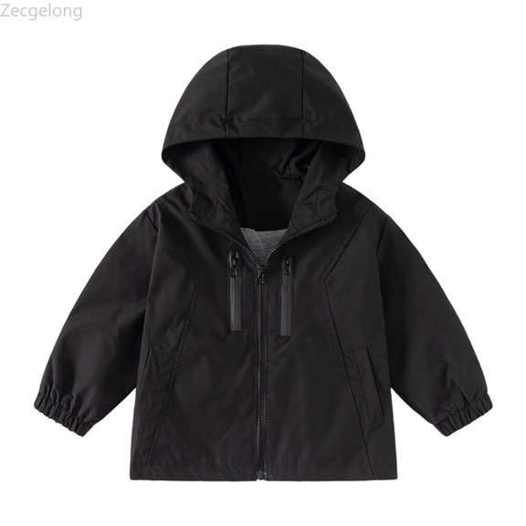 Zecgelong Boys Windbreaker Jacket For Kids Lightweight Hooded Zipper Coat Outdoor Casual School Jacket