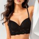 thumbnail image 3 of Gibobby Brasieres para mujer sin varilla Sujetador de espalda en forma de U para mujer Sujetador de realce sin espalda grande Ropa interior de encaje sexy(Negro,90C), 3 of 5