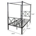 thumbnail image 5 of SESSLIFE Queen 4 Poster Canopy Metal Bed with Metal Slat Support, Under Bed Storage Best for Bedroom, Black, 5 of 5