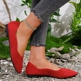 thumbnail image 5 of Xfvqtps Womens Pointed Toe Flats Comfortable Work Shoes for Women Breathable Suede Like Casual Shoes with Padded Insole Lightweight Office Shoes Red, 5 of 7