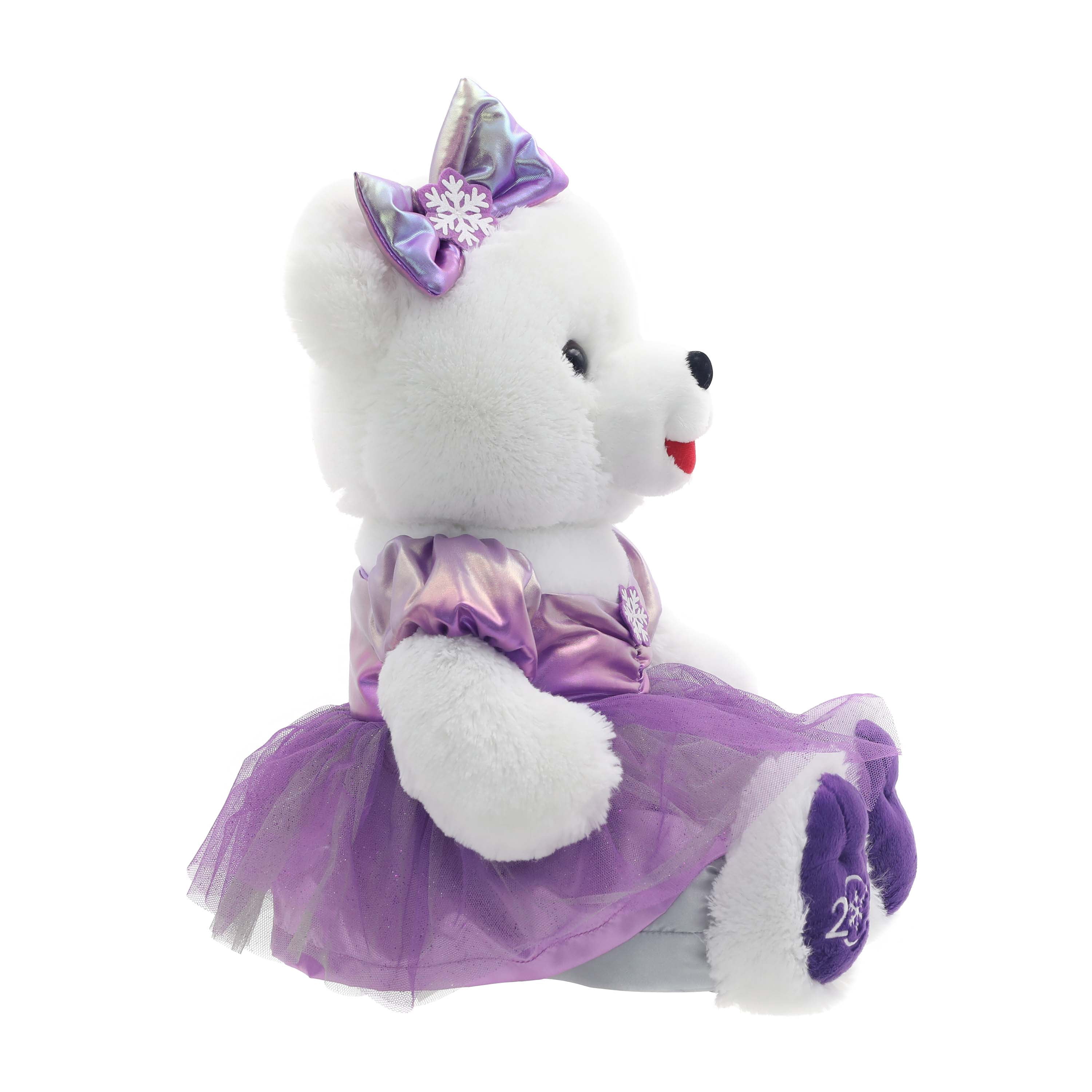 Snowflake Girl 2025 Teddy Bear Christmas Plush, White, 15", by Holiday Time