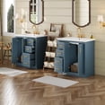 thumbnail image 4 of Euroco 60'' Bathroom Vanity with Ceramic Sink Combo,Solid Wood Frame Bathroom Storage Cabinet, Freestanding Vanity Set with 3 Drawers& Soft Closing Doors, 4 of 8