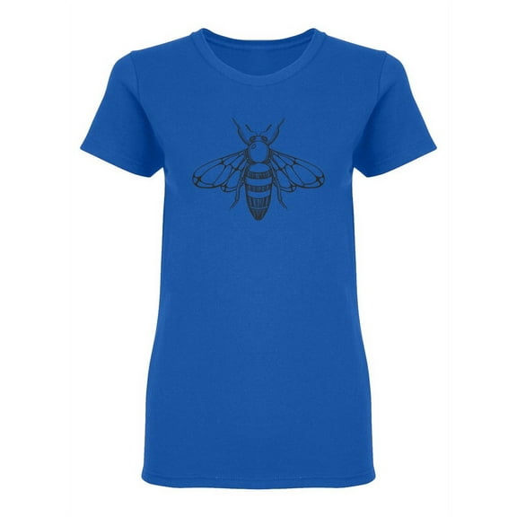 Hand Drawn Bee Sketch Shaped T-Shirt Women -Image by Shutterstock, Female XX-Large