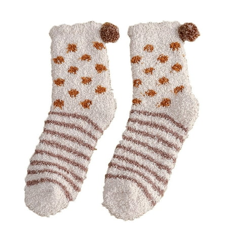 

Soft Socks For Women Thermal Socks For Females Coral Fleece Socks Stripe Socks Colorful Lightweight Athletic Socks Casual Socks Winter Socks