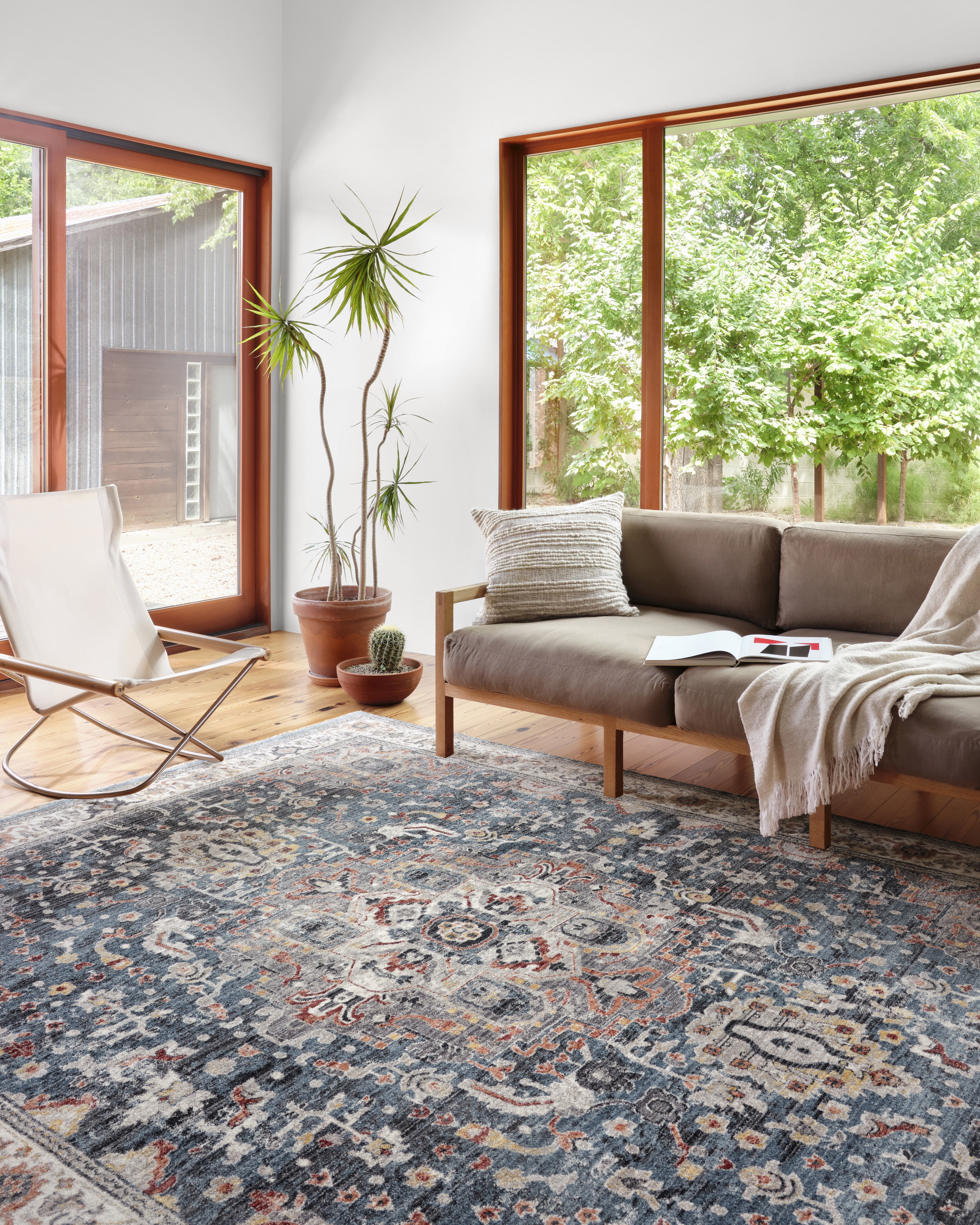 Loloi II Samra SAM-04 Slate / Multi Oriental Area Rug 18" x 18" Sample Swatch