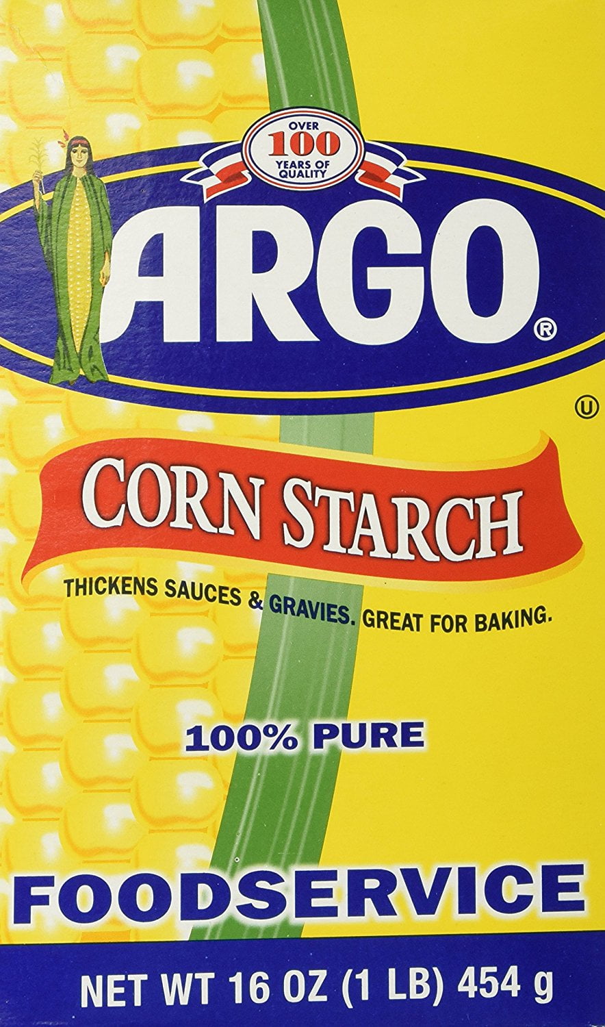 NineChef Bundle - Argo Corn Starch 16 oz. Box (Pack of 3) Plus One NineChef Brand Long Handle Coffee Spoon