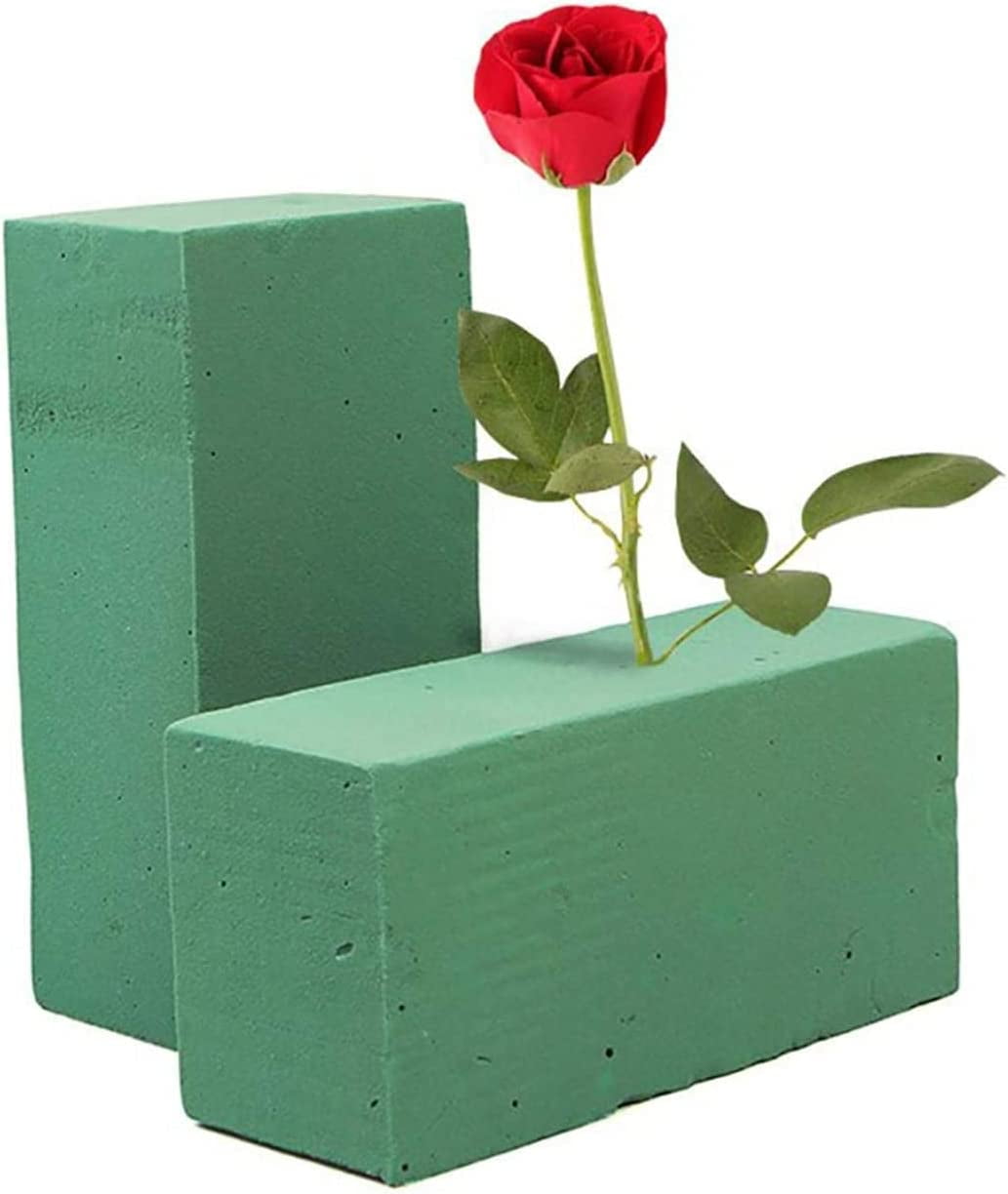 Happon 2 Pcs Wet Floral Foam Blocks Green Flower Foam Bricks Arrangement  Supplies for Artificial or Fresh Flowers (8.85 x 4.13 x 2.55 in) 