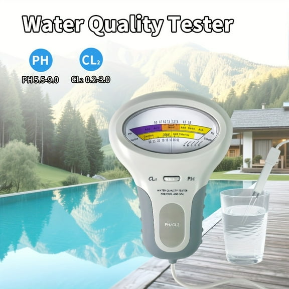 Pool Water Test Kit, CL2/PH Dual Function Water Quality Tester | Digital LCD Display for Free Chlorine & pH Level Testing | Lab-Quality Pool & Spa Maintenance Tool
