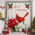 thumbnail image 3 of Christmas Shower Curtain, Xmas Poinsettia Botanical Black Plaid Waterproof Fabric Shower Curtains with 12 Hooks, Bathroom Curtain Set for Bathroom Accessories Decor, 60 x 72 Inches, 3 of 9
