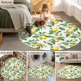 thumbnail image 6 of Round Area Rug 3ft, Watercolor Lemon Green Leaves Non-Slip Non-Shedding Floor Mat, Garden Flower Seamless Washable Sturdy Carpet for Living Room Bedroom Home Decor, 6 of 9