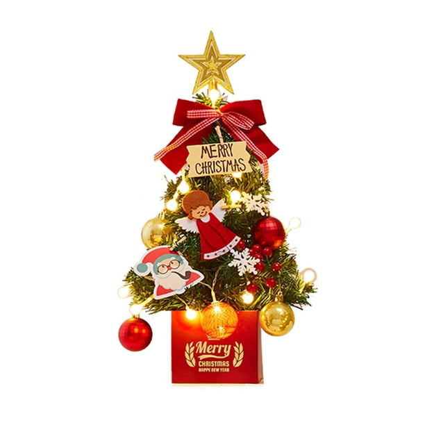 Mini Árbol de Navidad Yuyangstore Árbol artificial Luz nocturna Arco rojo