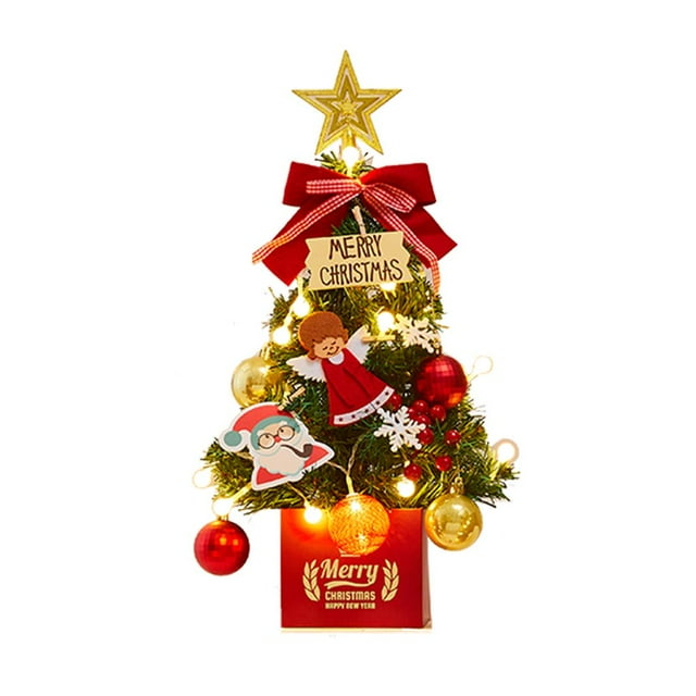 Mini Árbol de Navidad Yuyangstore Árbol artificial Luz nocturna Arco rojo