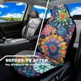 thumbnail image 4 of Uorisanigo Hippie Flower Car Front Seat Covers Waterproof Car Seat Cover Stretch Polyester Fabric Cover Non Slip Fashion Auto Interior Universal for Cars Truck SUV Van, 4 of 7